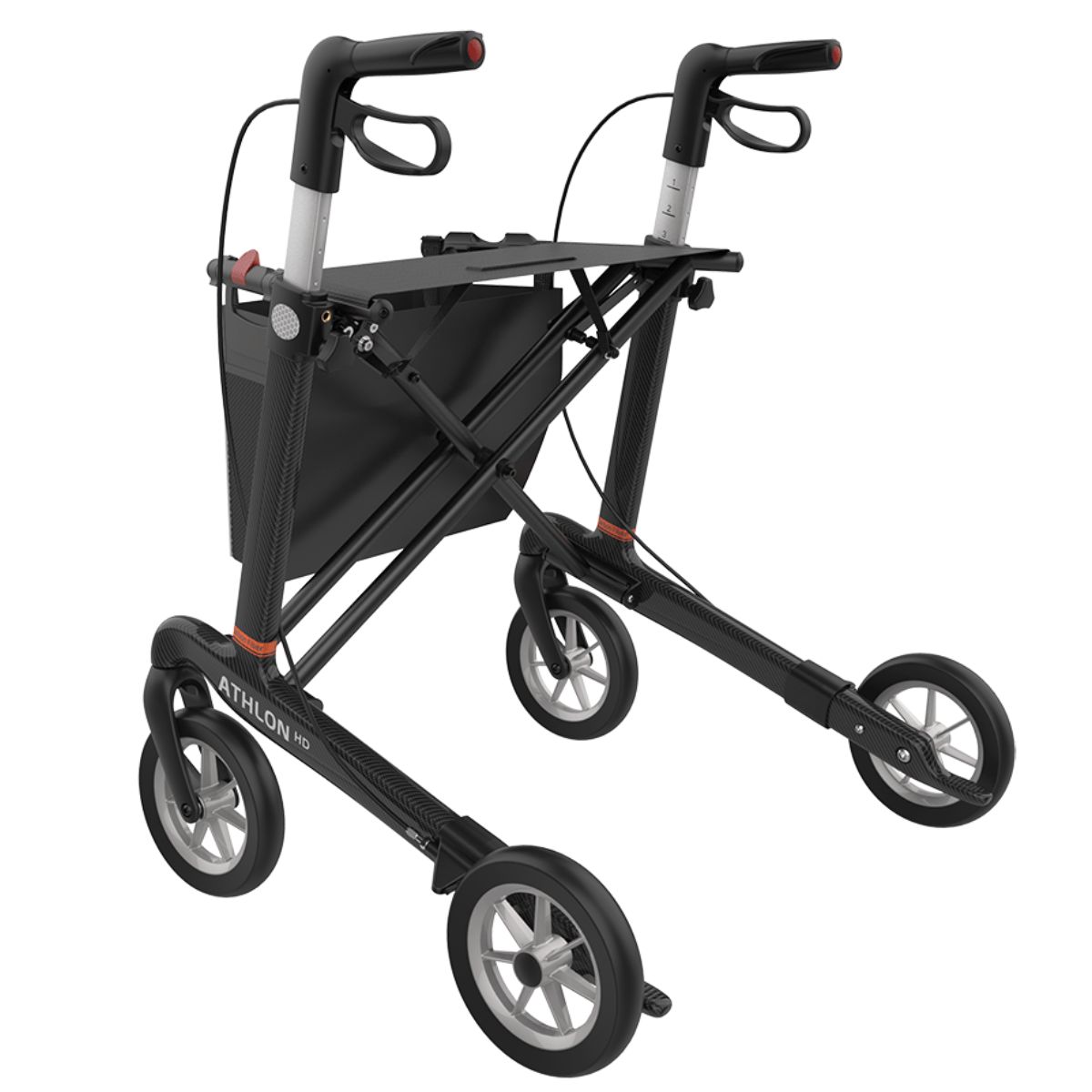 Athlon heavy duty bariatric carbon fibre rollator by Rehasense