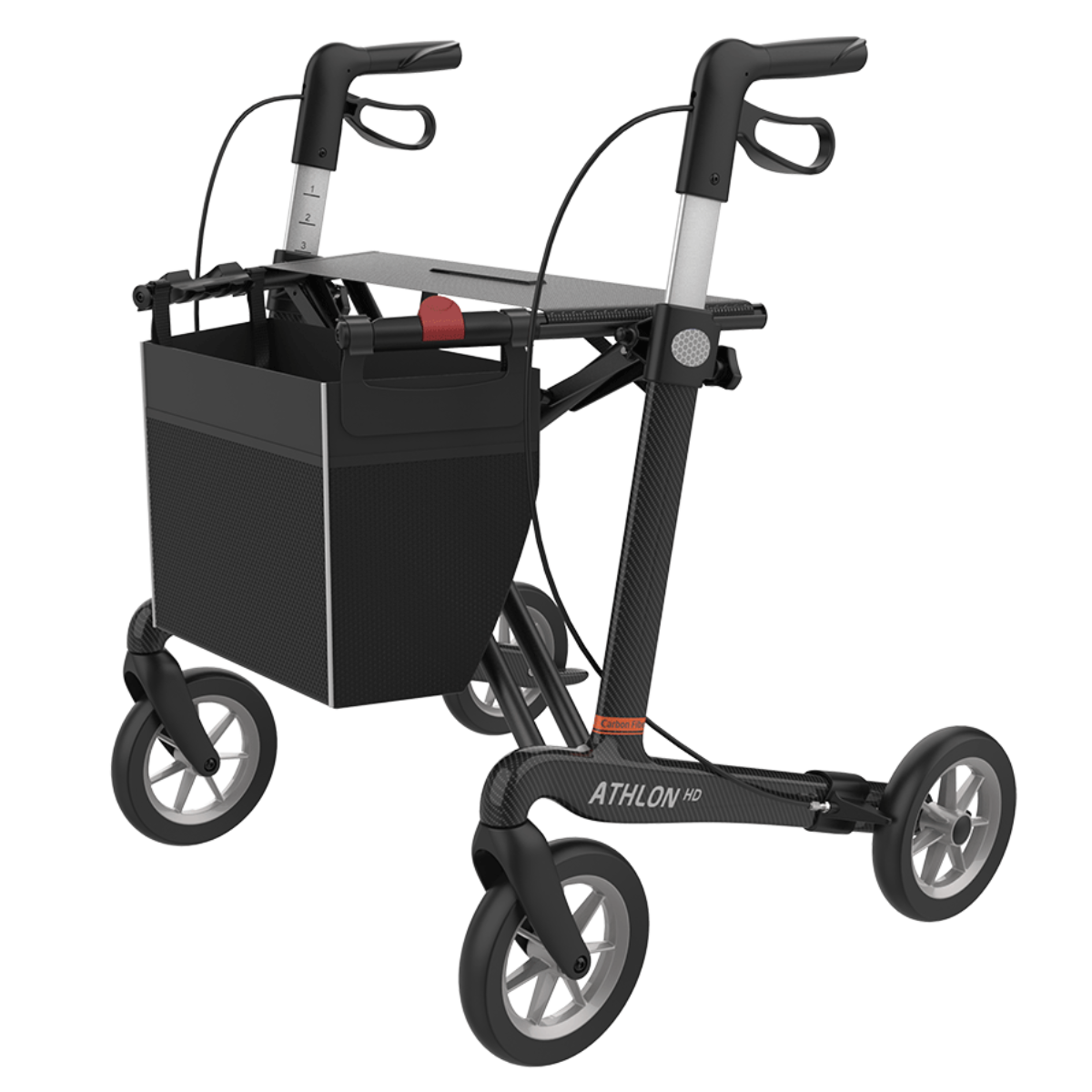 Athlon heavy duty bariatric carbon fibre rollator by Rehasense