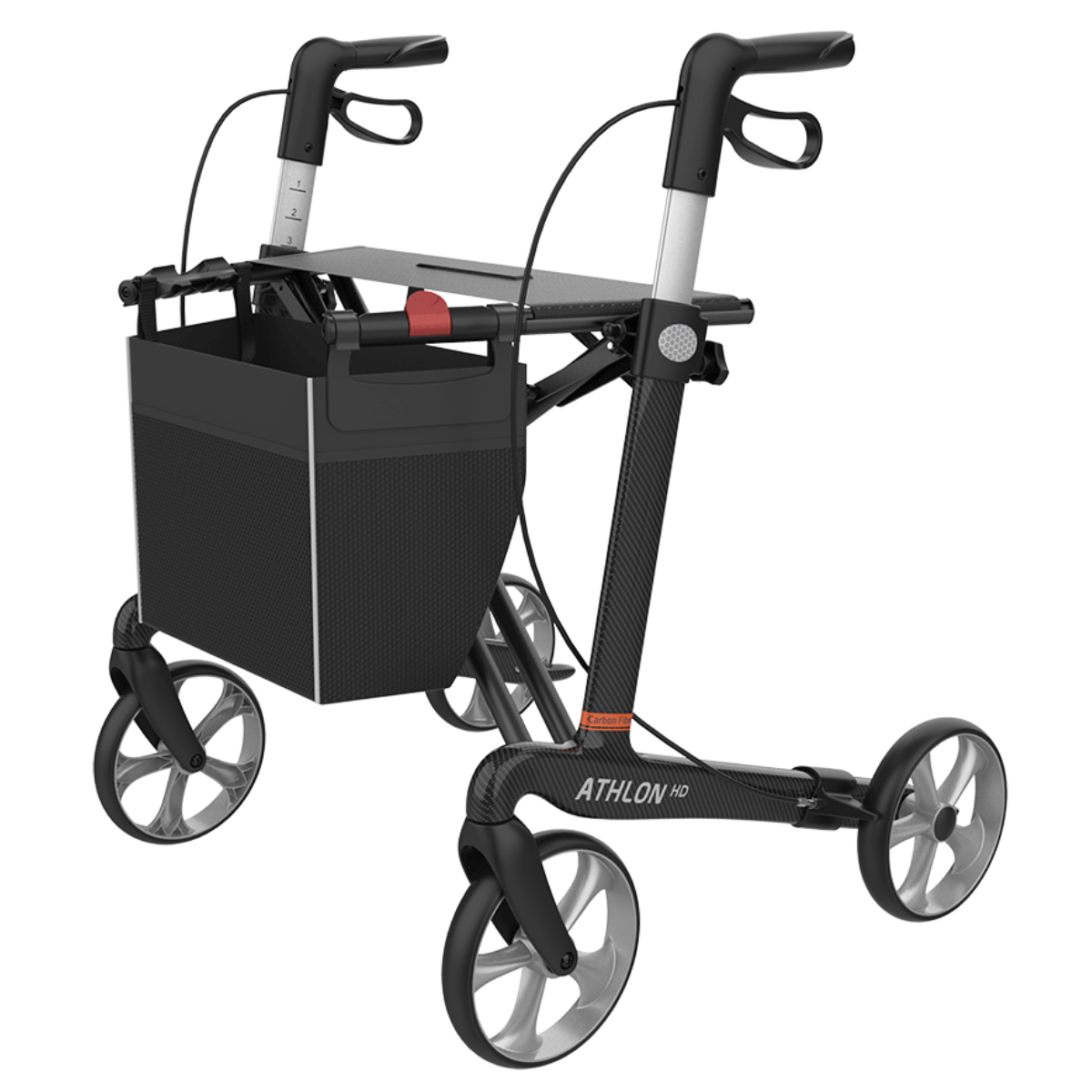Athlon heavy duty bariatric carbon fibre rollator by Rehasense