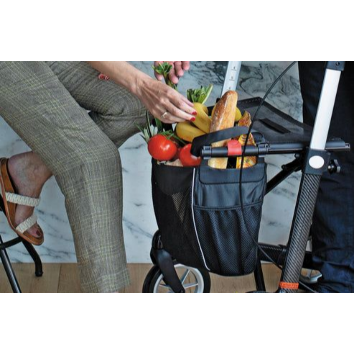 Athlon heavy duty bariatric carbon fibre rollator by Rehasense