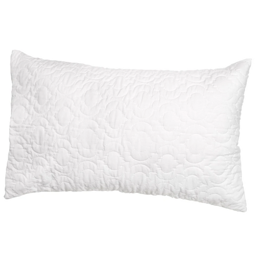 White quilted pillow on a white background
