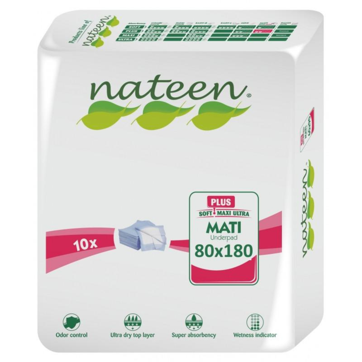 Nateen Mati Plus 1200 ml unisex disposable bed protectors 80x180 cm