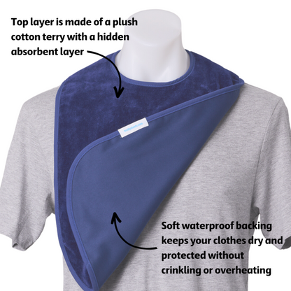 Waterproof bib for adults - extra absorbent - Large