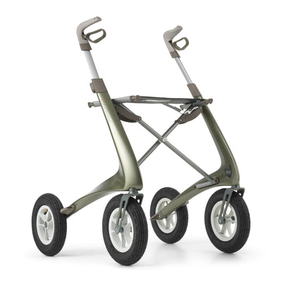 Carbobn Overland rollator in Defender Green colour with white background