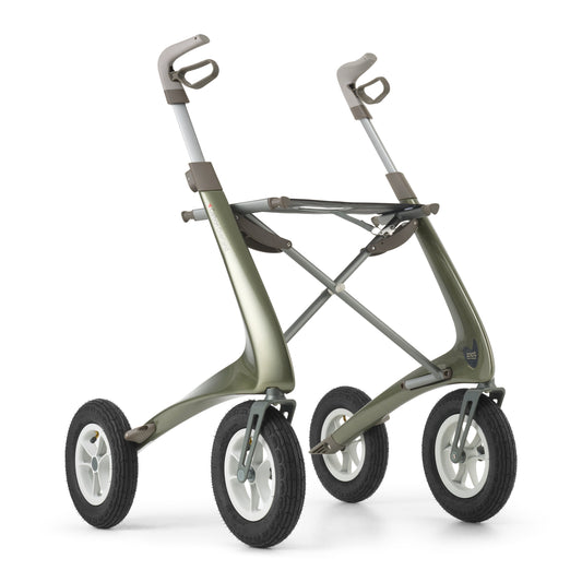 Carbobn Overland rollator in Defender Green colour with white background