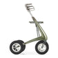 Side view of Carbon Overland rollator in Defender Green colour with white background