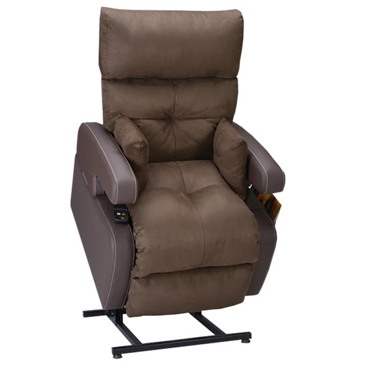 Cocoon power lift recliner brown velvet