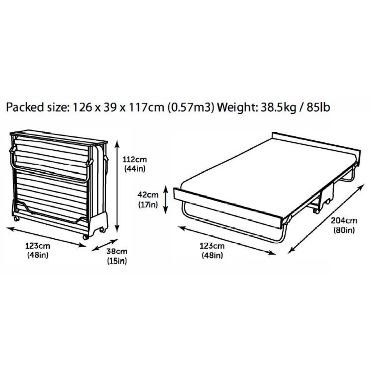 JAY-BE double visitor folding bed