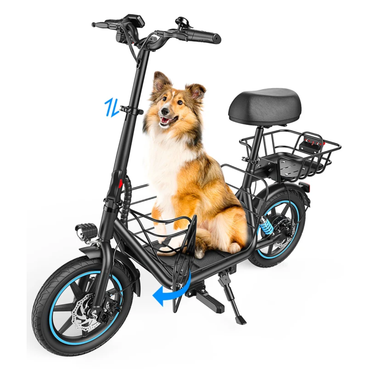 Gyroor C1 Plus Seated Electric Scooter with baskets