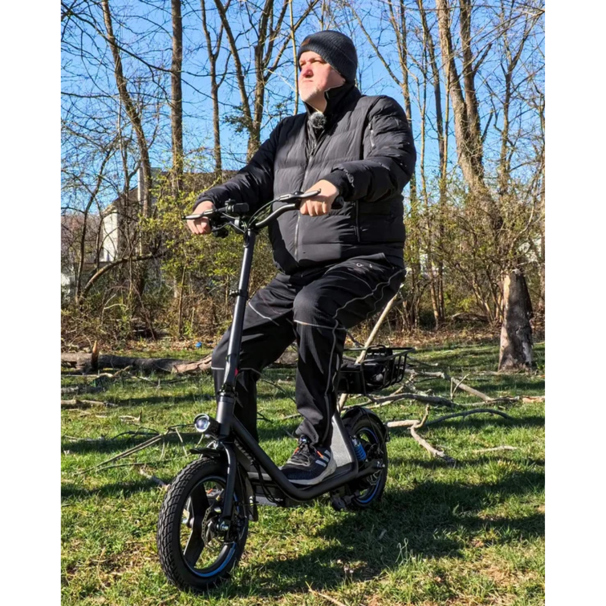Gyroor C1 Plus Seated Electric Scooter with baskets