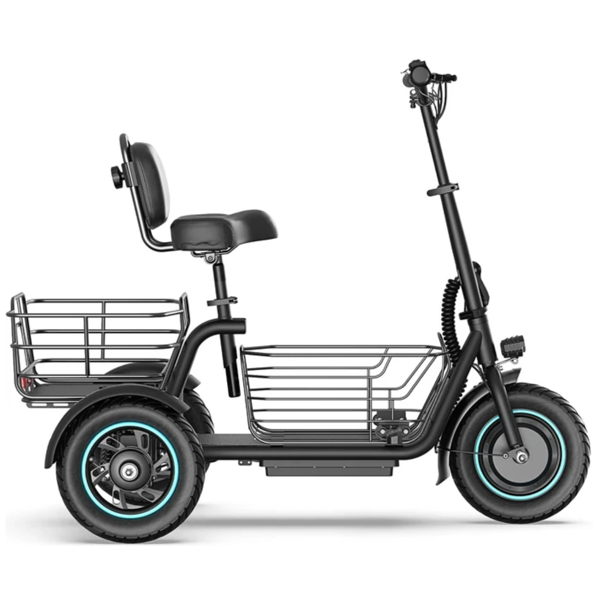 Gyroor C5 electric trike with two baskets