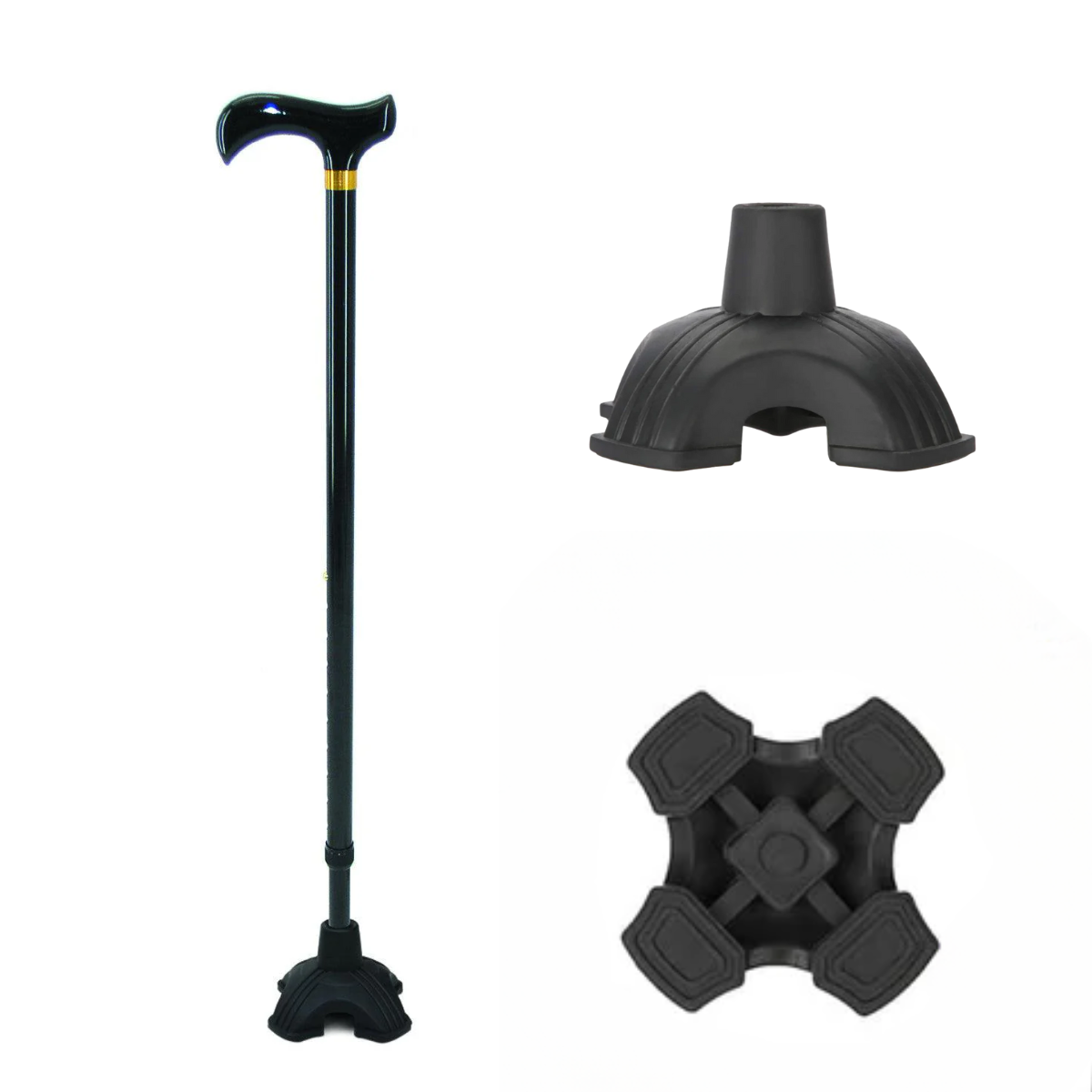 Mobilis T handle walking stick with stability foot