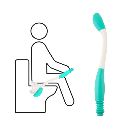 Long reach bottom wiper toilet aid