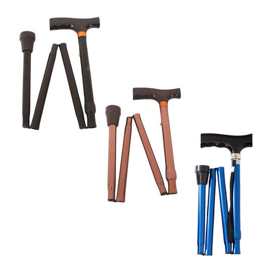folding walking stick three colours