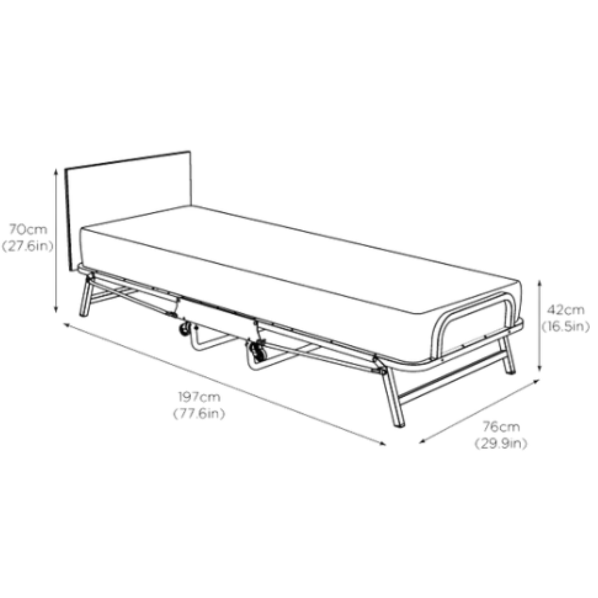 JAY-BE Single Crown Premier folding bed