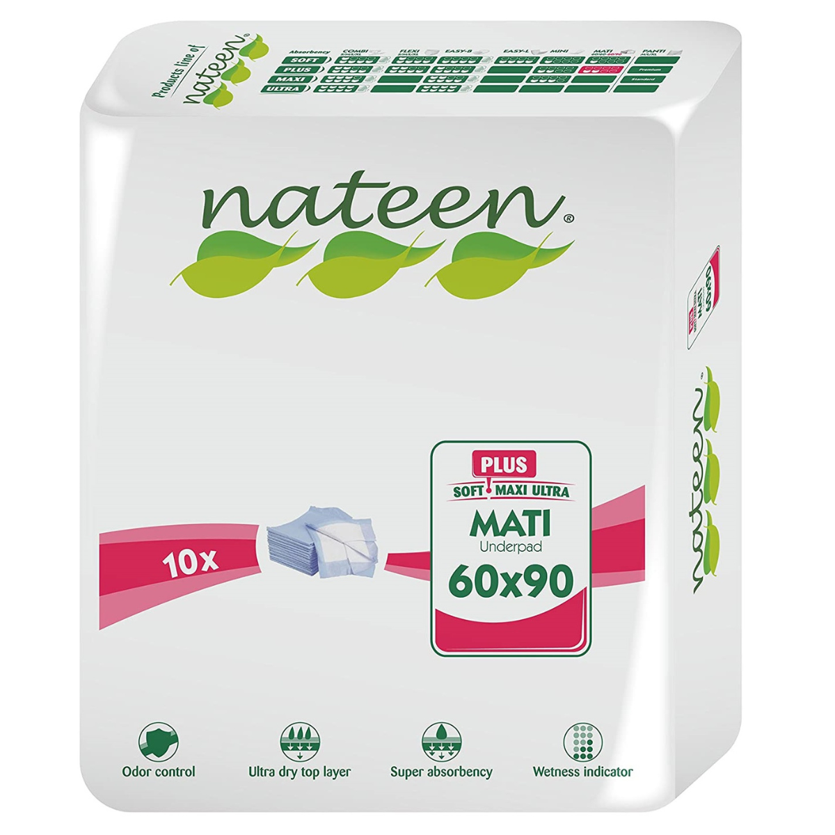 Nateen Mati Plus 1000 ml unisex disposable bed protectors 60x90 cm